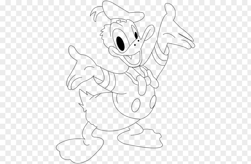 Pato Donald Duck Black And White Drawing Coloring Book PNG