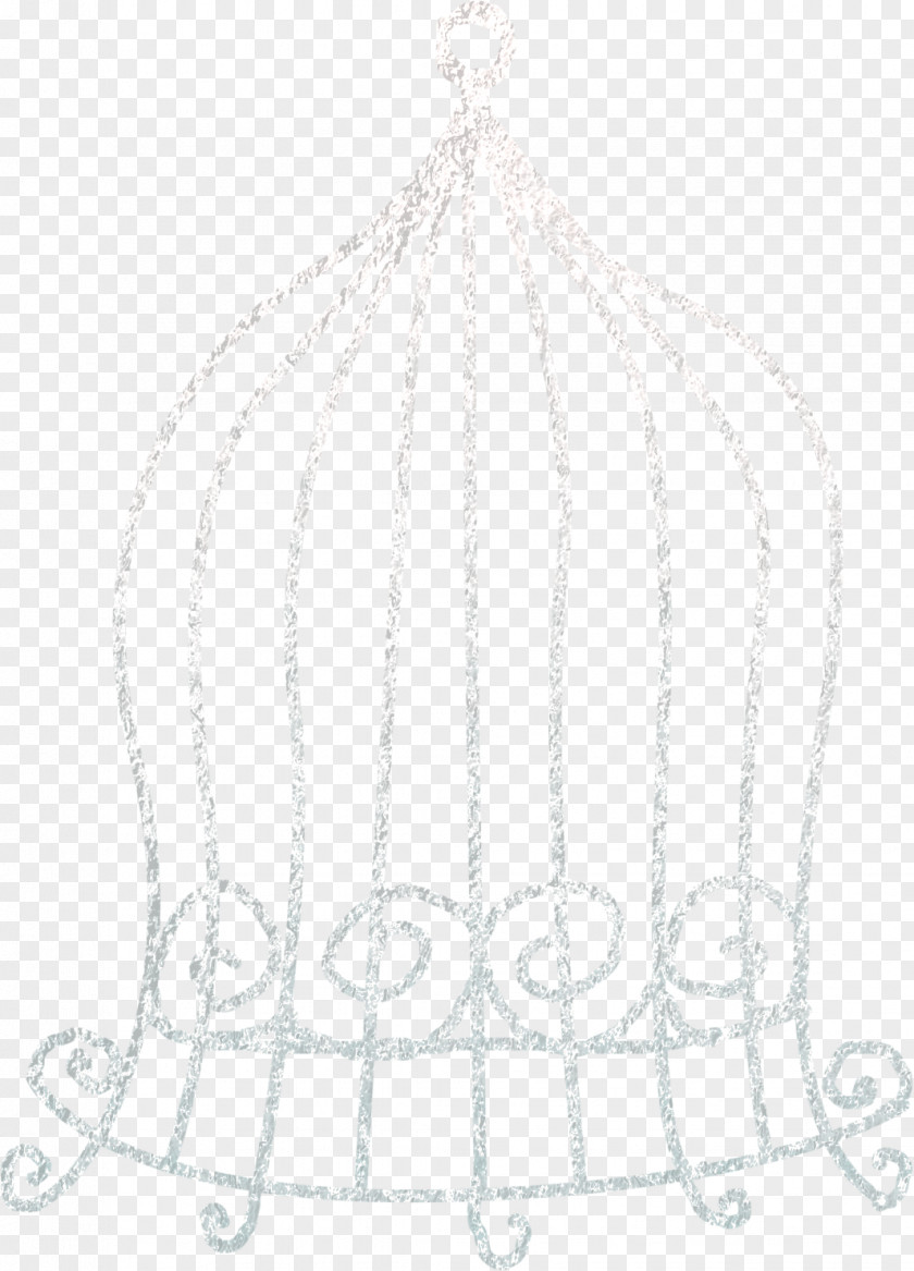 Silver Painted Birdcage Flat Birds PNG