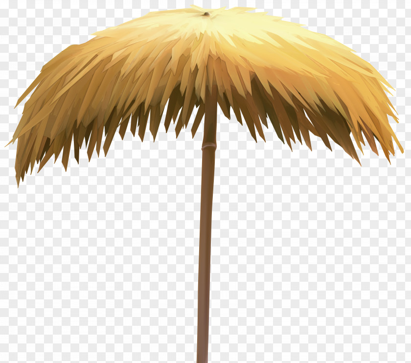 Straw Beach Umbrella Clip Art Image PNG