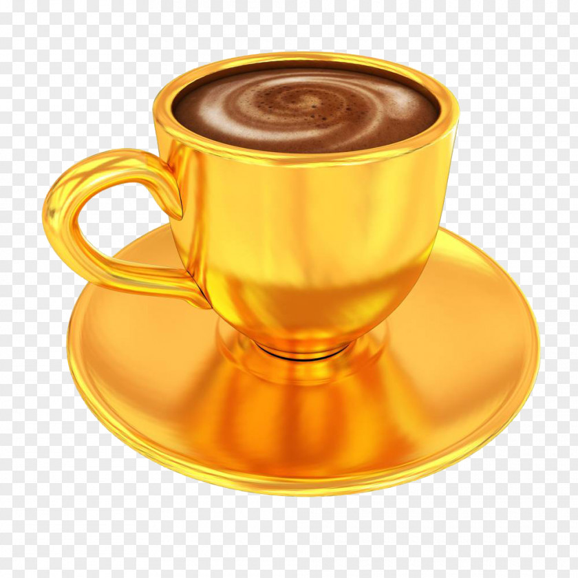 The Coffee In Golden Cup Tea Doppio Cappuccino PNG