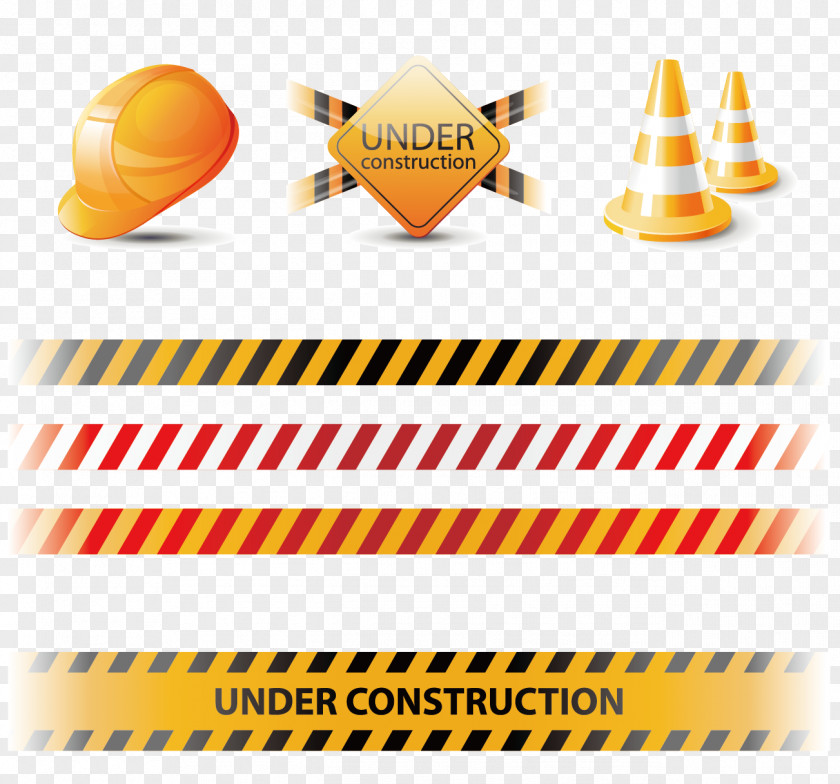 Vector Warning Tips Sign Barricade Tape Traffic Cone Roadworks PNG