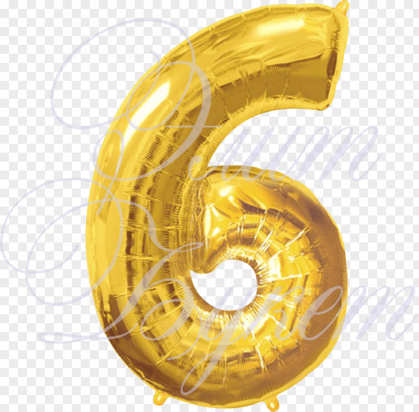 Balloon Number Toy Numerical Digit Gold PNG