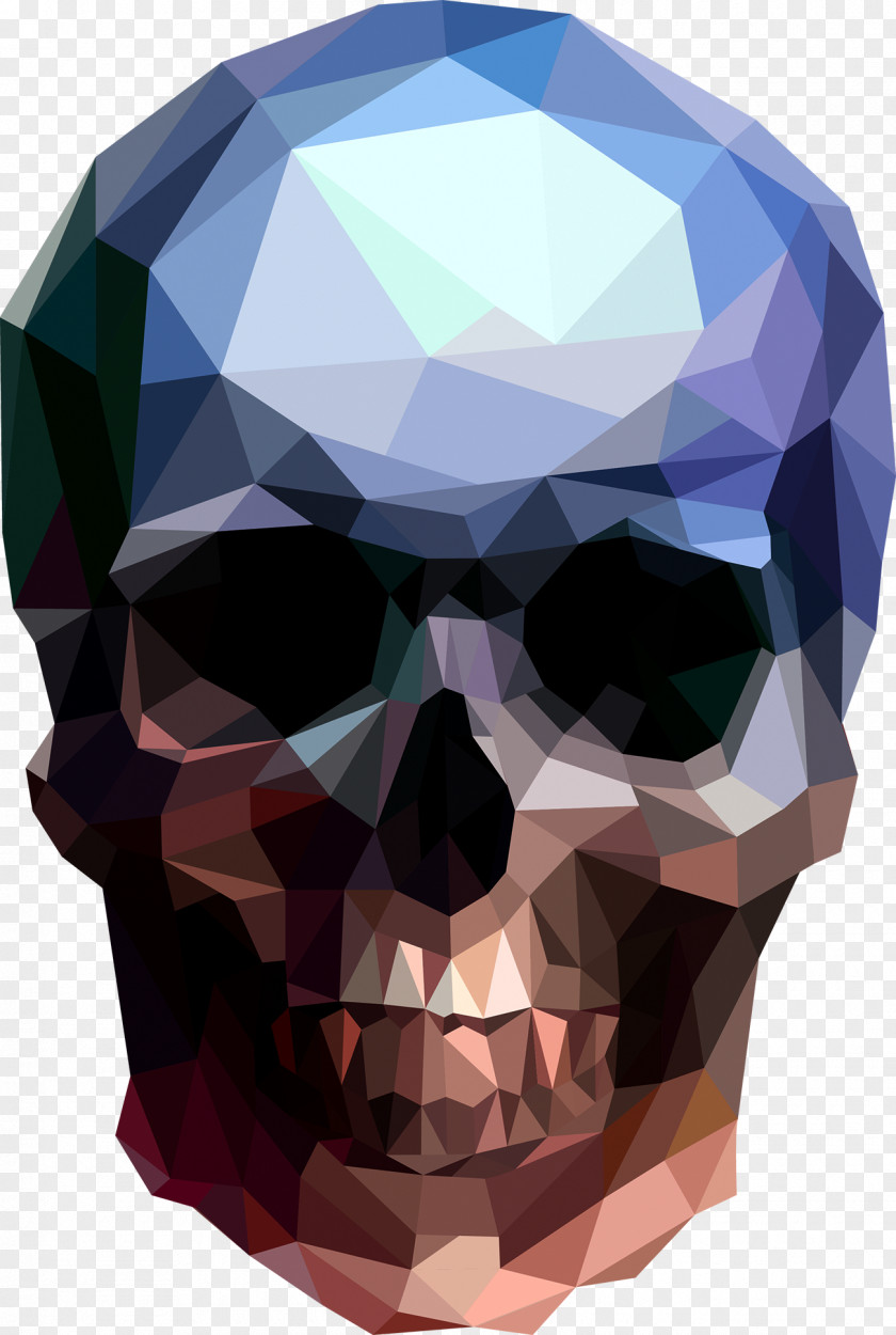 Geometry Skeleton Skull Low Poly Polygon Illustration PNG