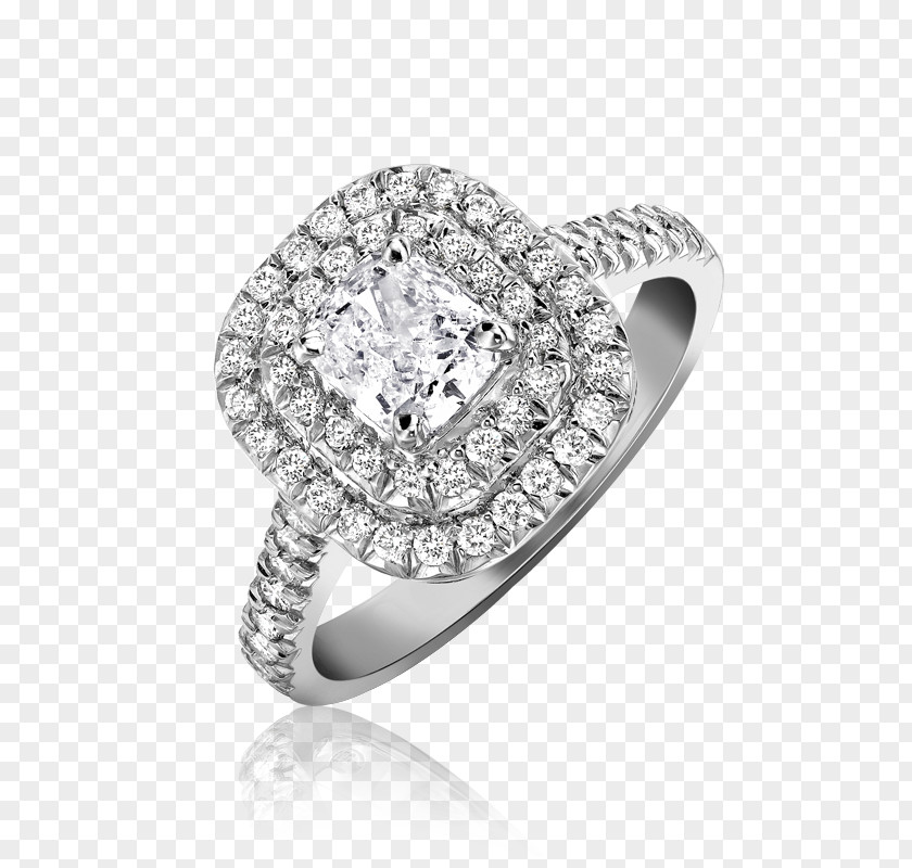 Platinum Ring Engagement Diamond Jewellery Solitaire PNG
