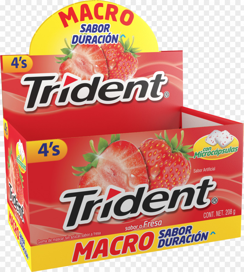 Strawberry Chewing Gum Trident Flavor Mentha Spicata PNG