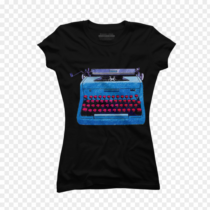 Typewriter Printed T-shirt Top Design By Humans Hoodie PNG