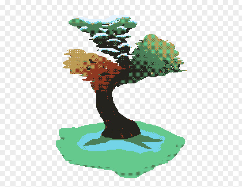 Bonsai Pruning Tree Forest Palette Color PNG