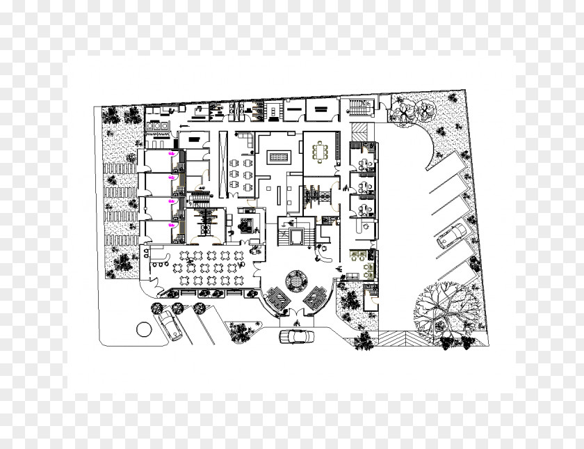 Hotel House Plan .dwg Floor PNG