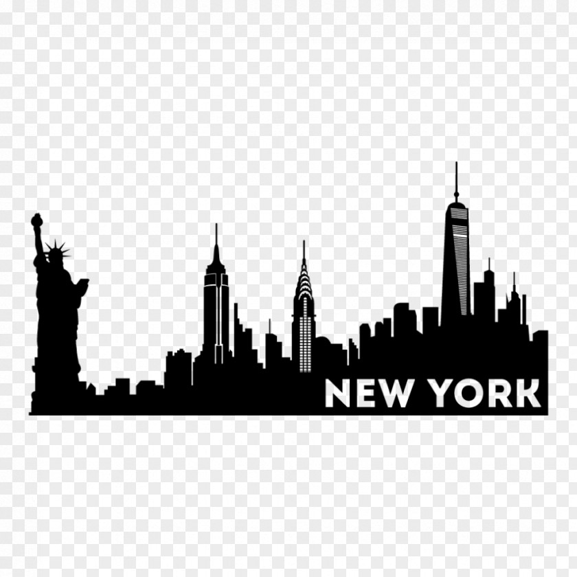 New York Poster City Skyline Silhouette PNG
