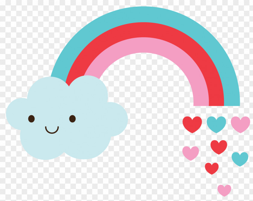 Unicornio Love Rainbow Cloud Party PNG