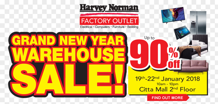 Warehouse Sale Discounts And Allowances Harvey Norman Citta Mall Sales Closeout PNG