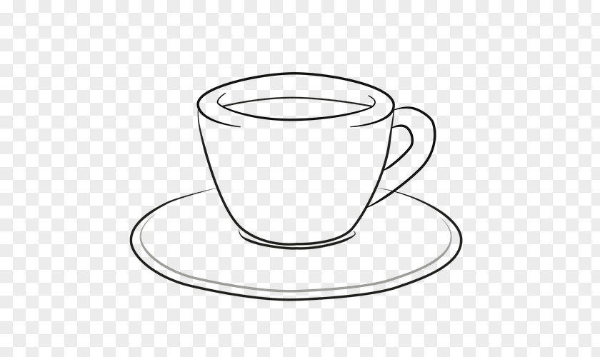Coffee Sketch Tableware Saucer Cup PNG