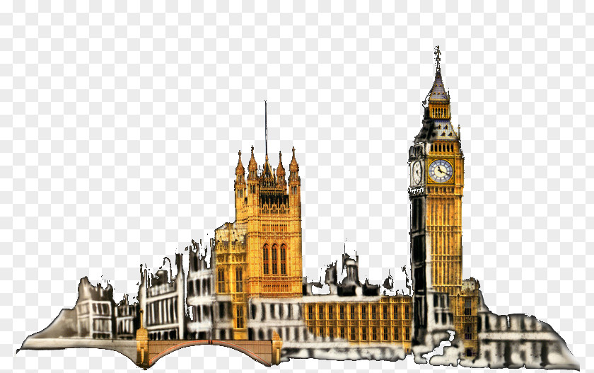 Big Ben London Eye Drawing Tom Ford Desktop Wallpaper PNG