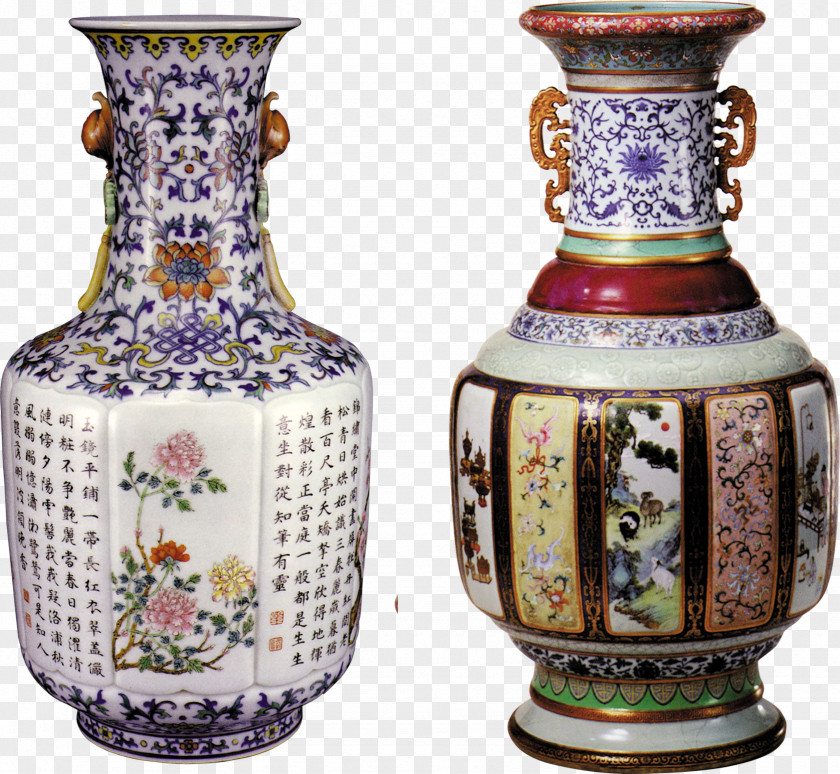 Retro Vase National Palace Museum Jingdezhen Collections Of The Qing Dynasty Porcelain PNG