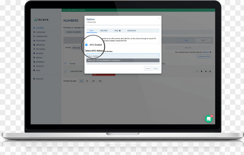 Portal Computer Software Monitors Telephone Numbering Plan Telnyx LLC PNG