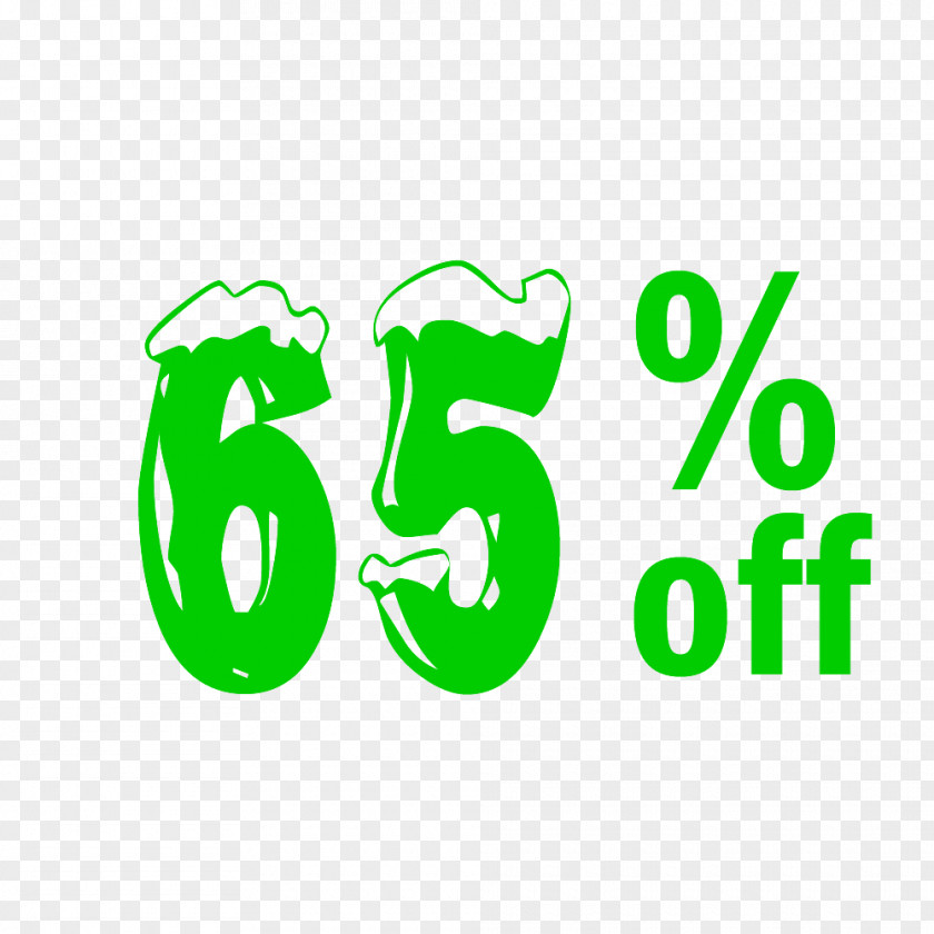 Christmas 65% Off Discount Tag. PNG