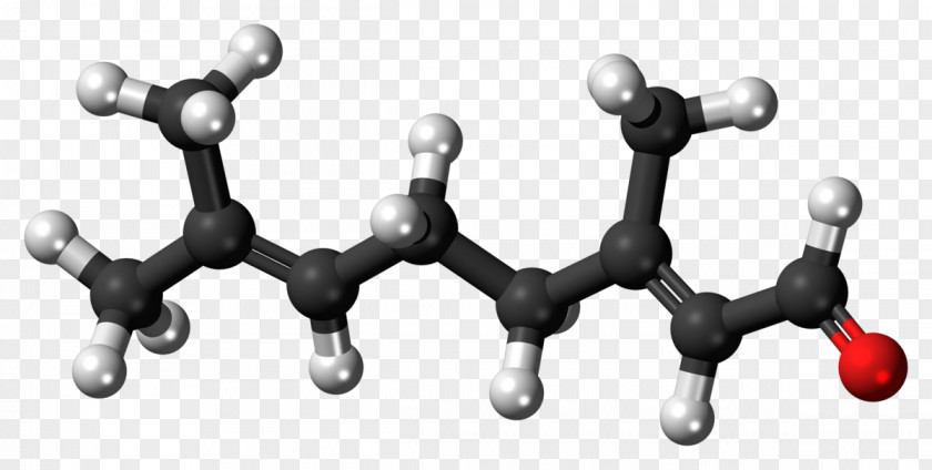 Ballandstick Model Citral Molecule Ball-and-stick Myrcene Terpene PNG