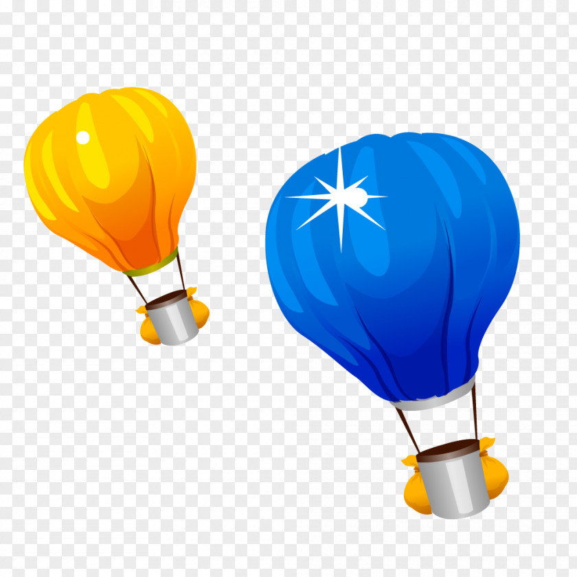 Cartoon Cute Blue Balloon Hot Air Clip Art PNG
