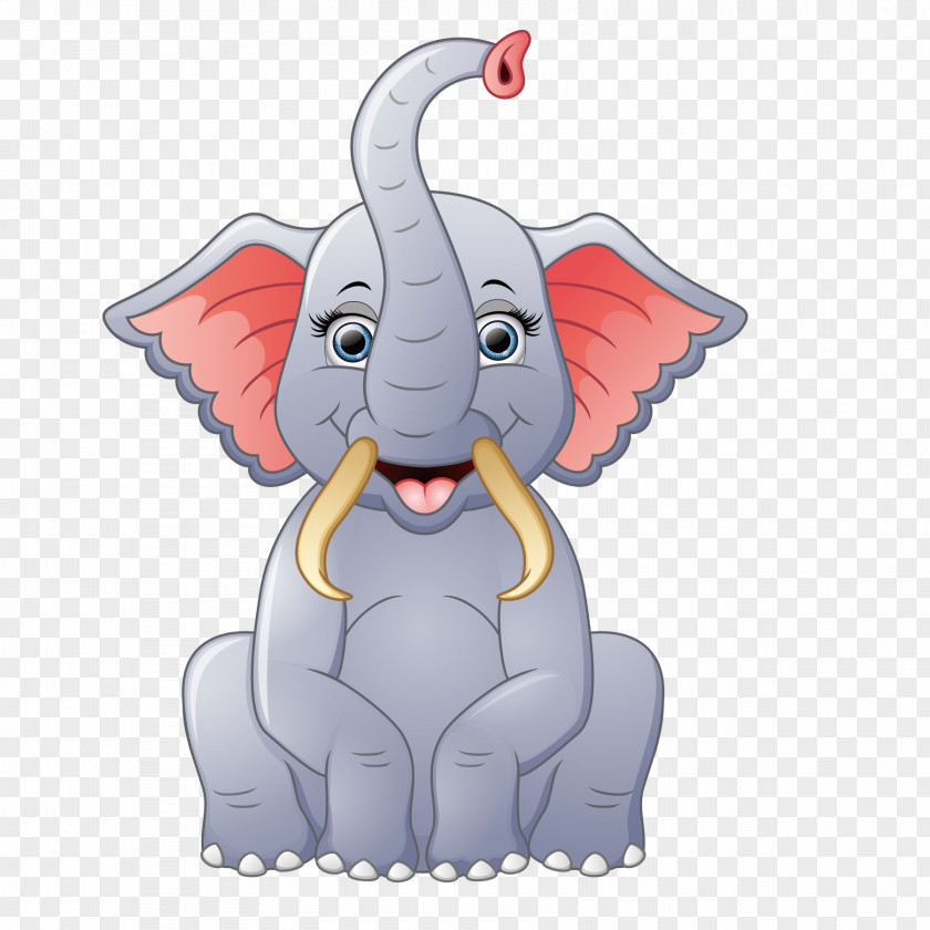 Cute Elephant Euclidean Vector Illustration PNG