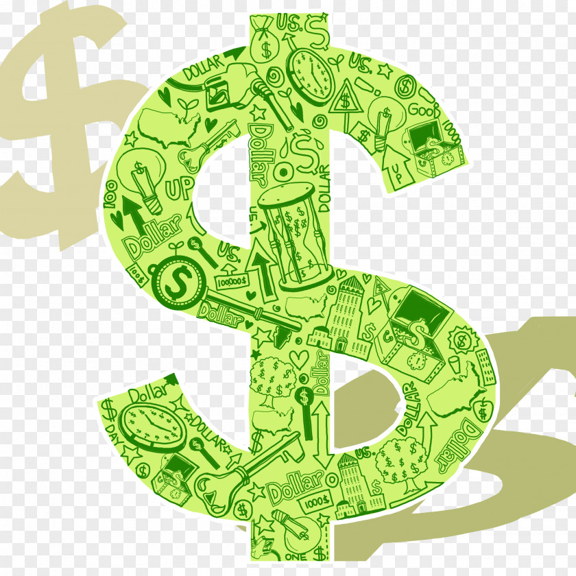 Green Dollar Unit Sign United States PNG