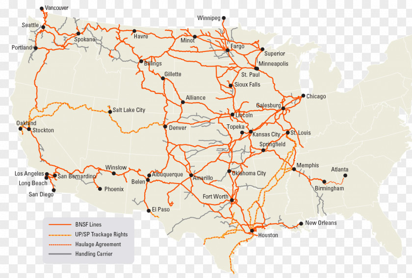 Severe Winter Rail Transport Map BNSF Railway Clovis Oklahoma PNG