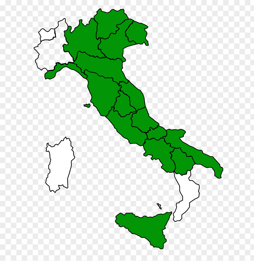 Flag Regions Of Italy Map PNG