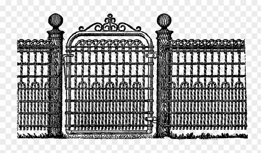 Vector Iron Gate Picket Fence Clip Art PNG