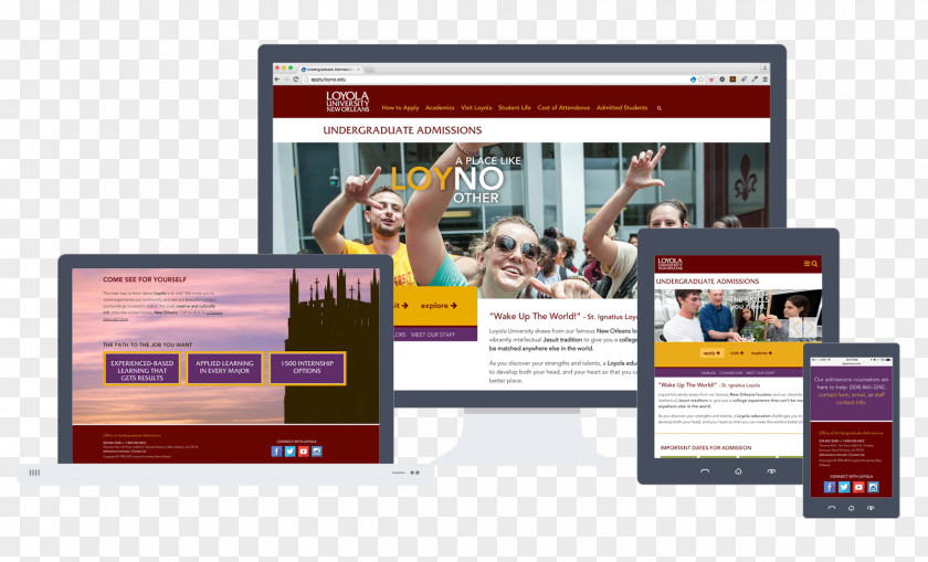 Admissions Loyola University New Orleans Responsive Web Design PNG