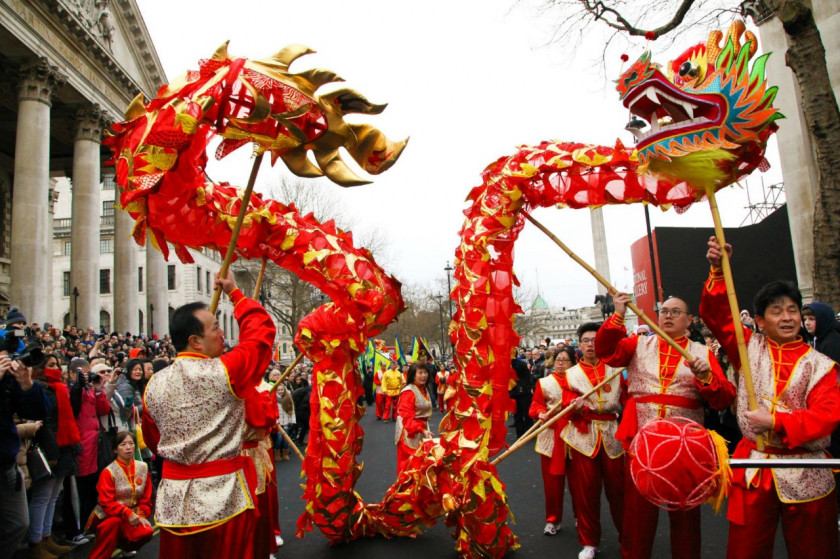 Chinese New Year Tradition Dragon Dance Culture PNG