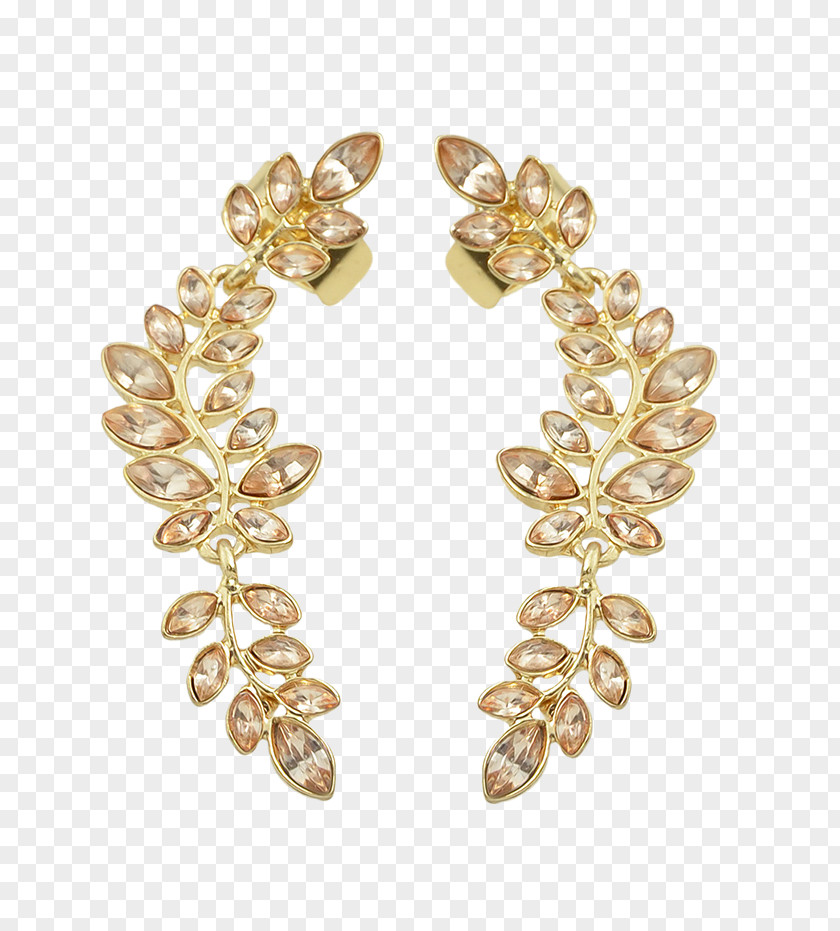Gold Earring Кафф Cuff Leaf Shape PNG