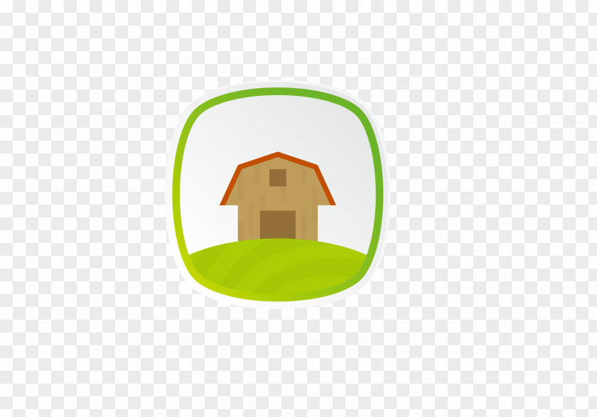 Green Flag Small House Logo Brand Circle Illustration PNG