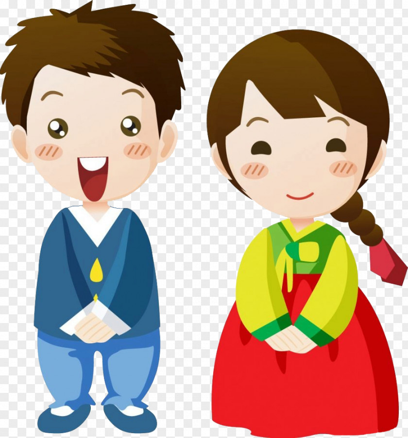 Korean Kids South Korea Cartoon PNG