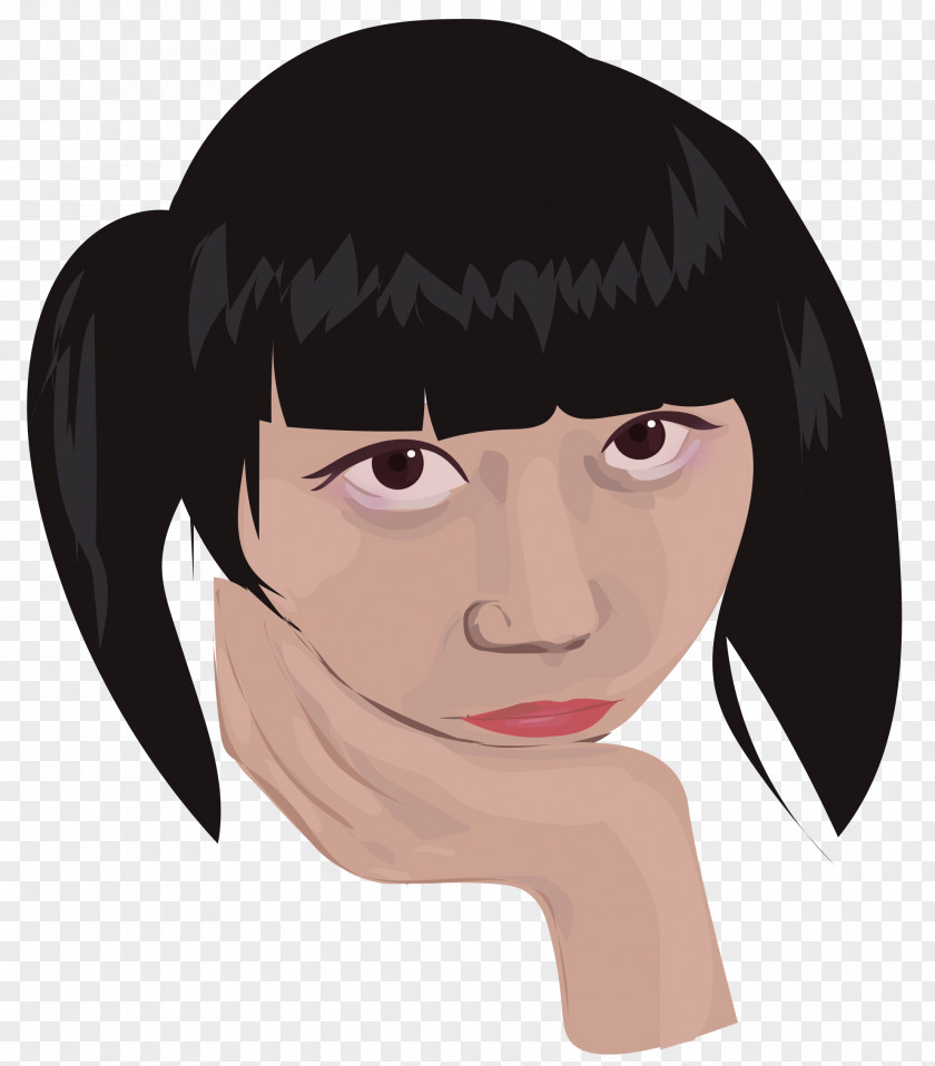 Telegram Hairstyle Face Eyebrow Black Hair PNG