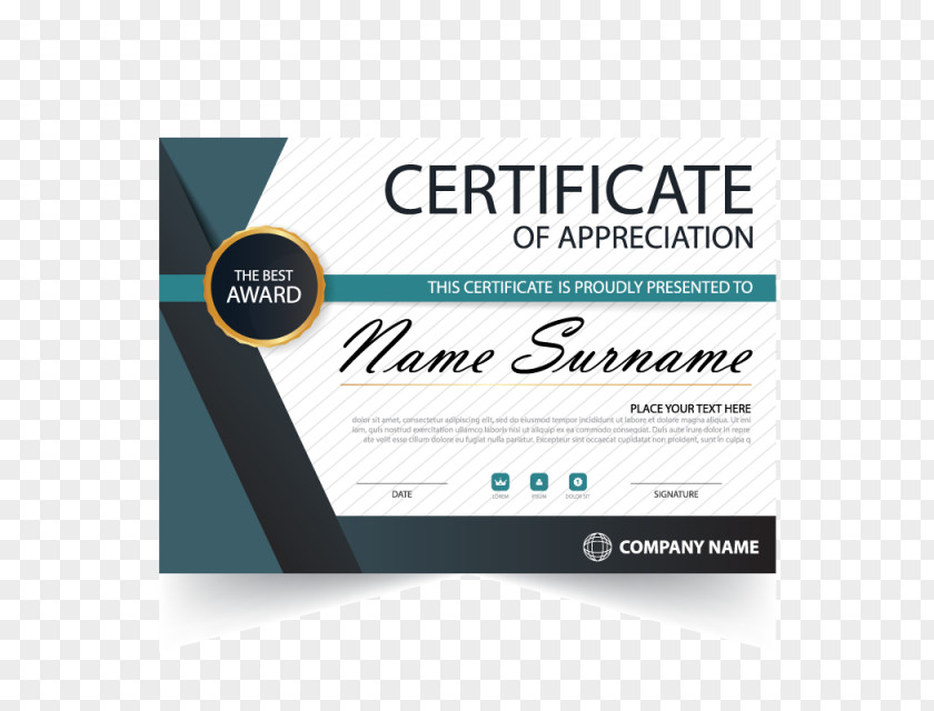 Appreciation Certificate Public Key Certification Vector Space PNG