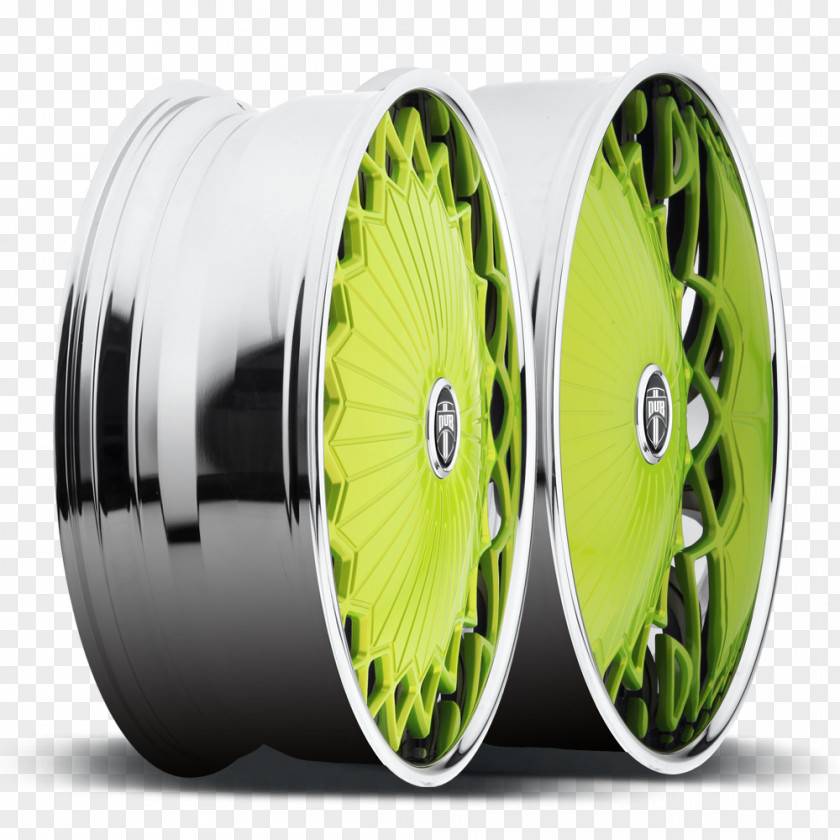 Car Alloy Wheel Rim Green PNG