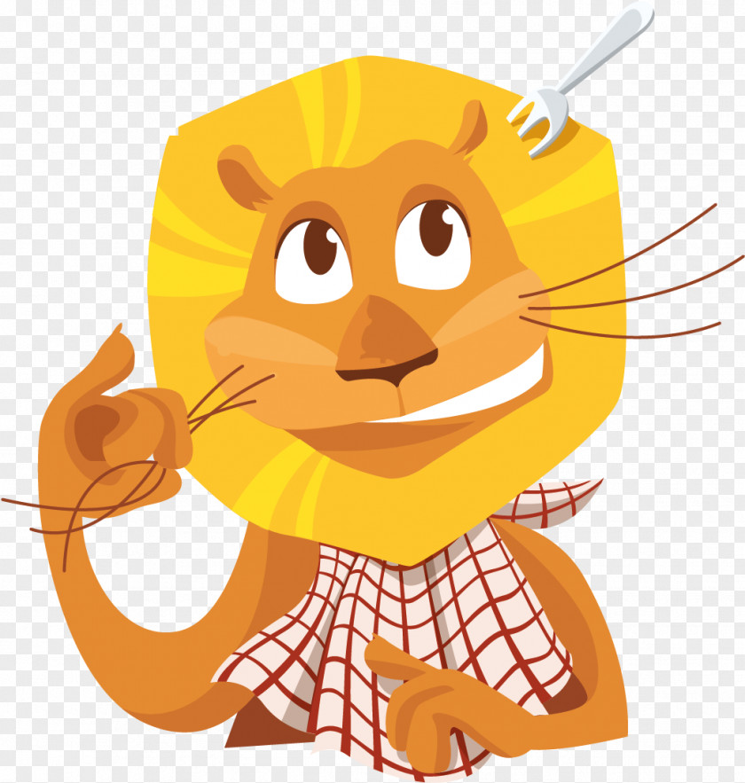 Lion Smile Cartoon Yellow PNG