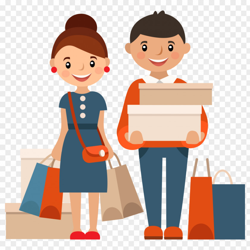 Cartoon Shopping Digital Marketing Customer Service Retail PNG