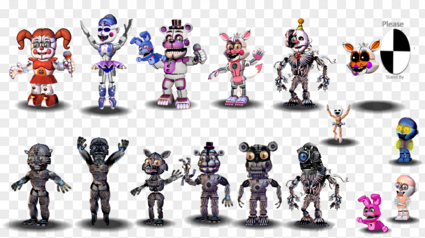 Lo Fi Five Nights At Freddy's: Sister Location Character Action & Toy Figures Fan Art PNG