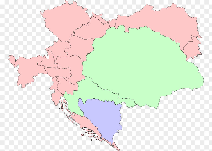 Map Kingdom Of Hungary Cisleithania Austro-Hungarian Compromise 1867 Rule In Bosnia And Herzegovina PNG