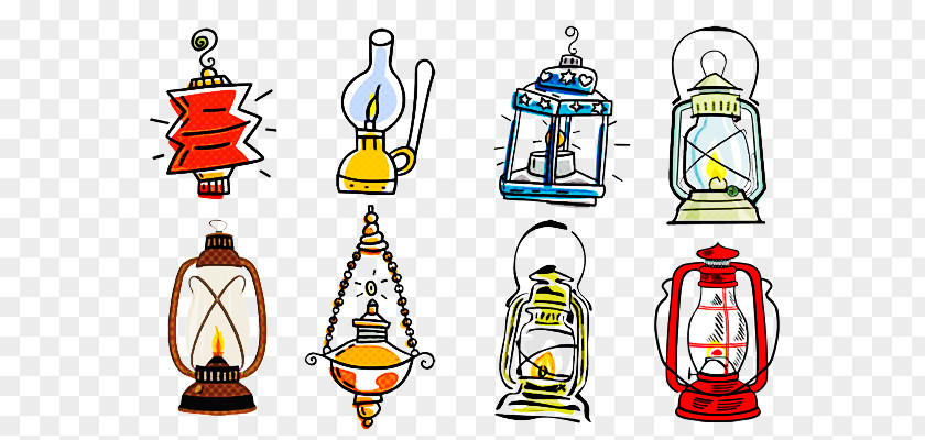 Cartoon Yellow Line Recreation Lantern PNG