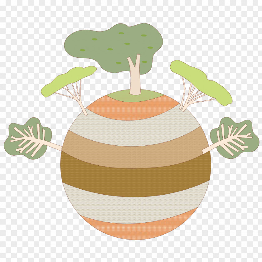 Plants On Earth Cartoon Illustration PNG