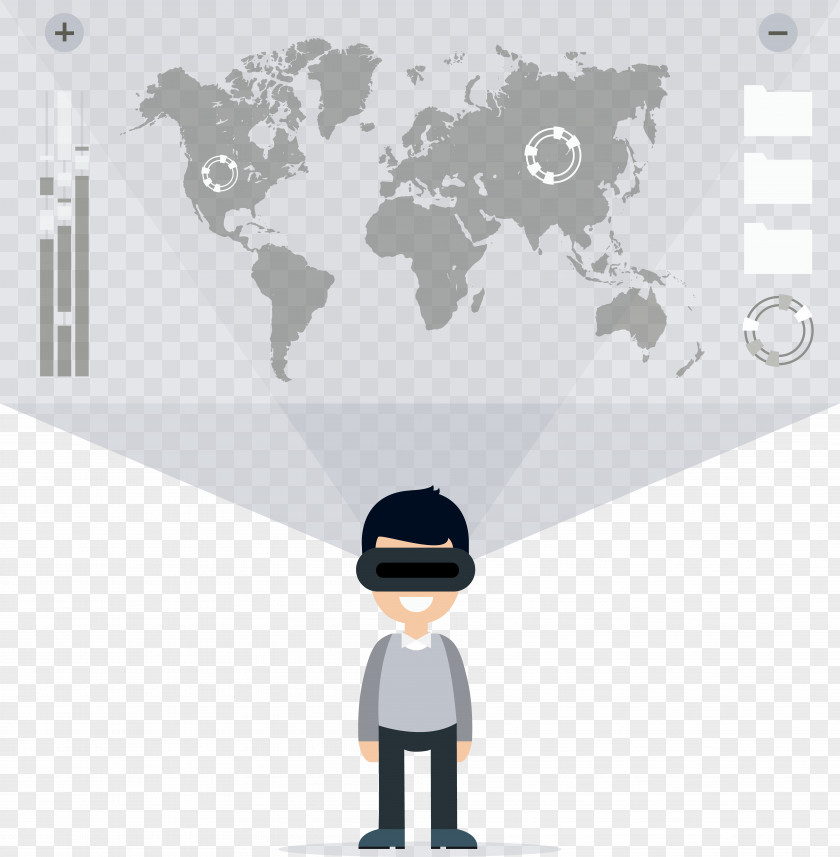 VR Glasses To See The World Map Illustration PNG