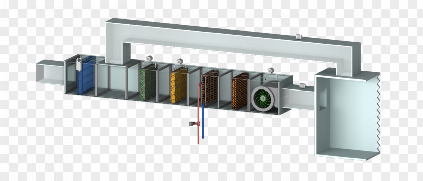 Building Air Handler System HVAC Schematic Graphics PNG