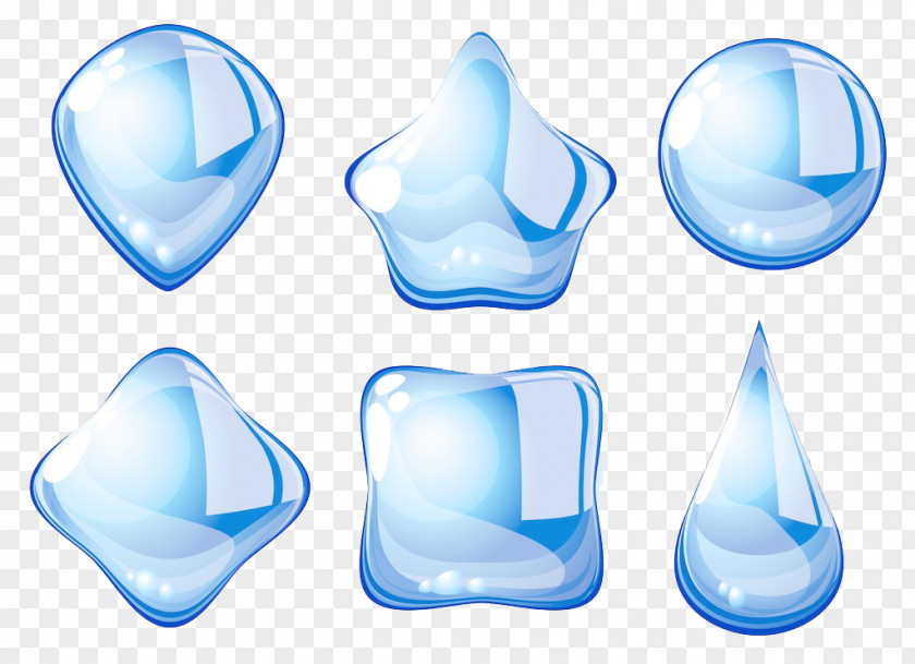 Creative Blue Water Ice Crystal Drop Royalty-free PNG
