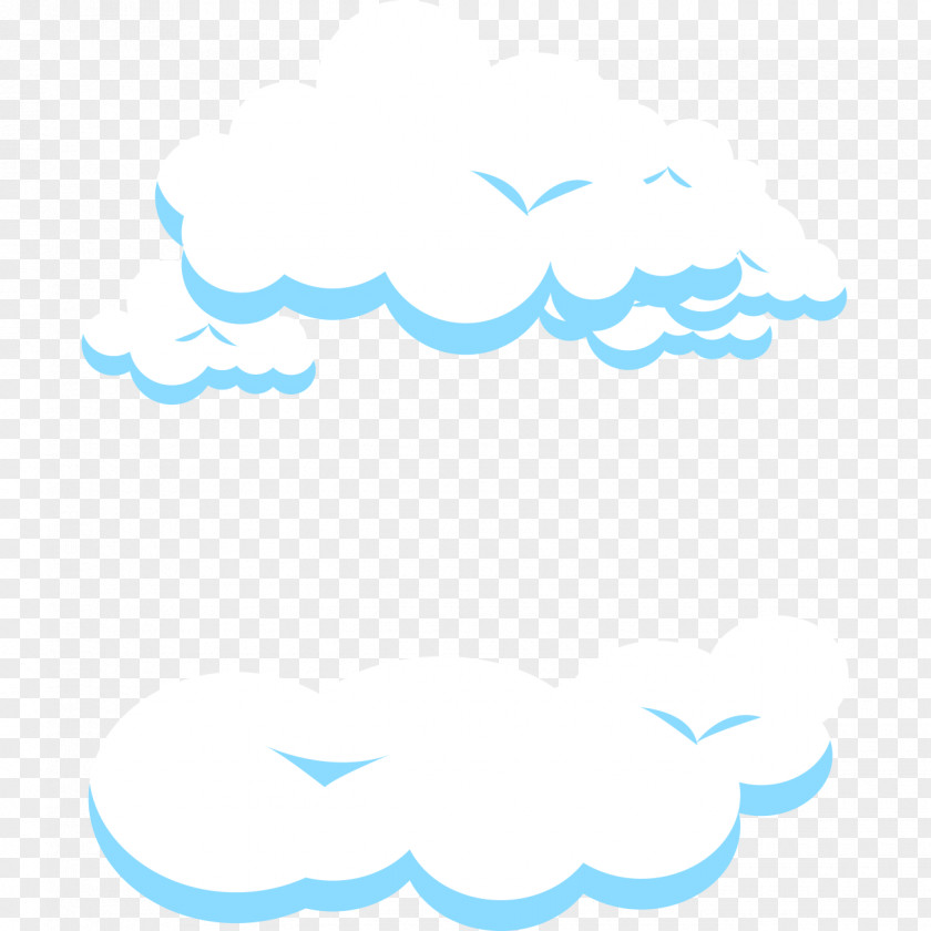 Flat White Clouds Style Cloud Blue PNG
