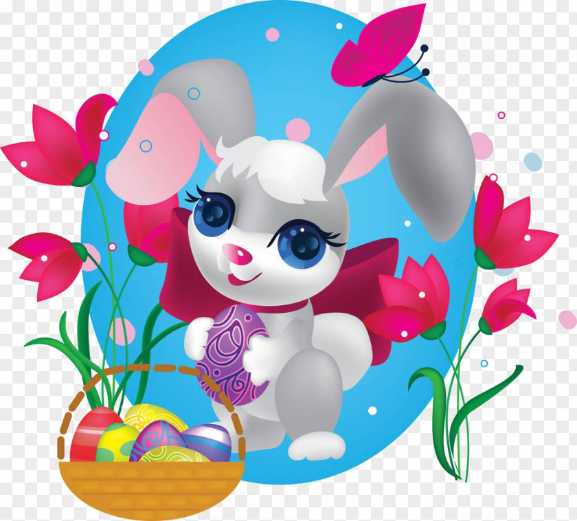 Cartoon Rabbit Flowers Drawing Royalty-free Illustration PNG