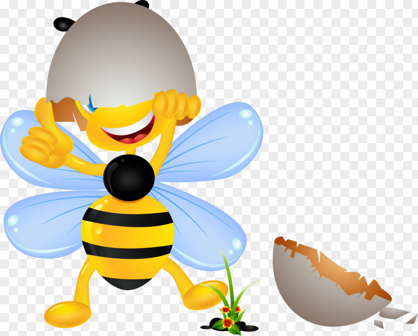Cute Cartoon Bee Bumblebee Clip Art PNG