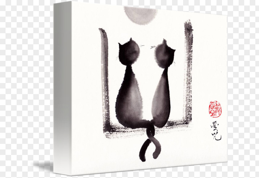 Painting Ink Wash Drawing Black Cat Art PNG