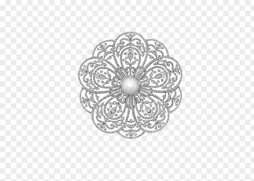 Silver Camellia Art Chanel Jewellery Brooch Diamond Brilliant PNG