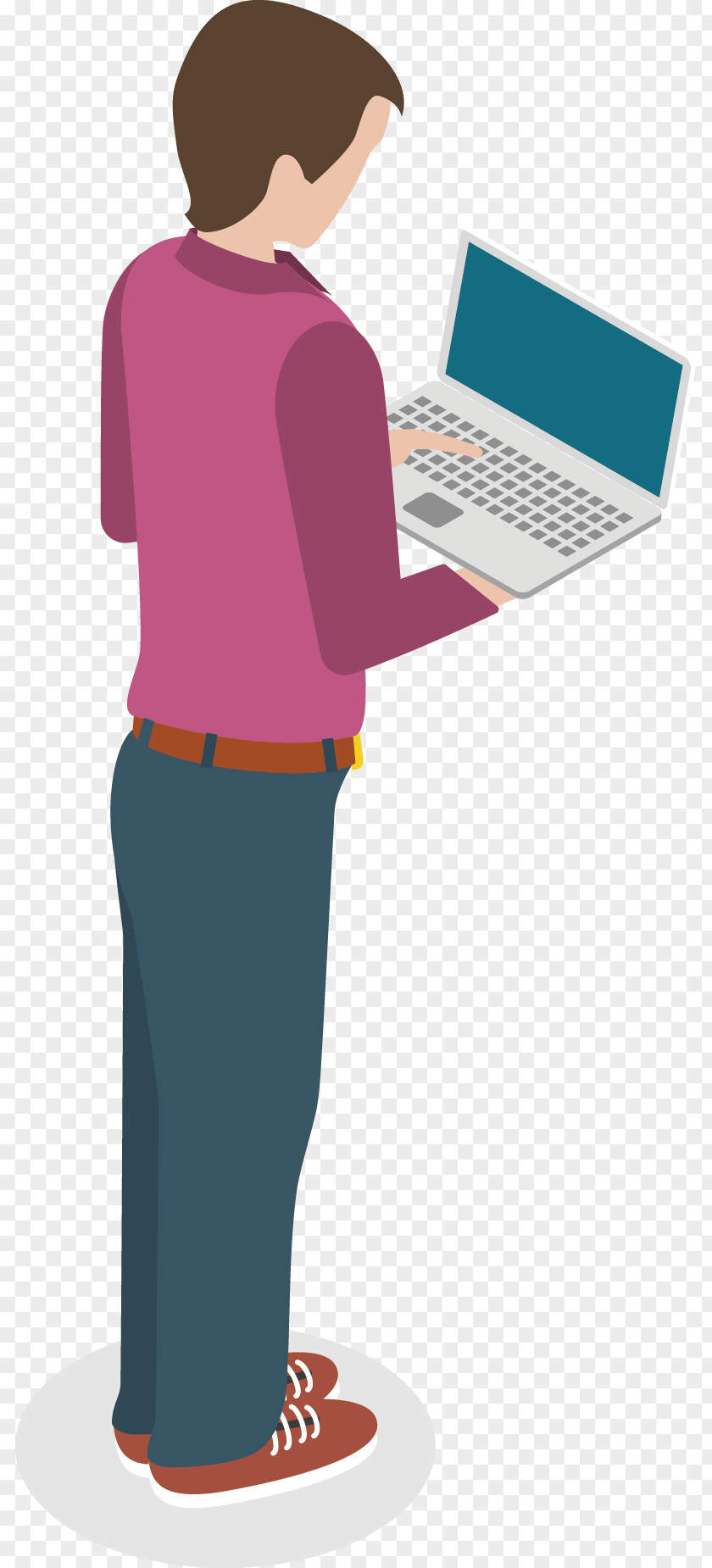 Computer Modified Material Element Cartoon Office White-collar Worker PNG